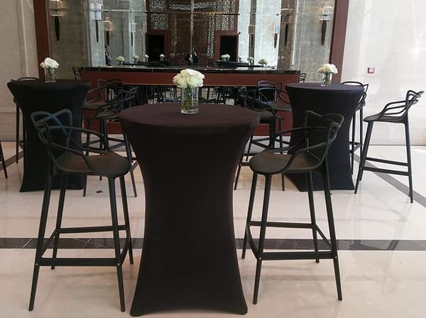 Cocktailbordsöverdrag, svart, 80 cm