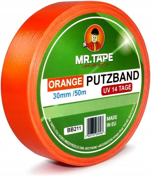STÆRK BILLIG Orange pudstape 30mm x 50m UV-resistent