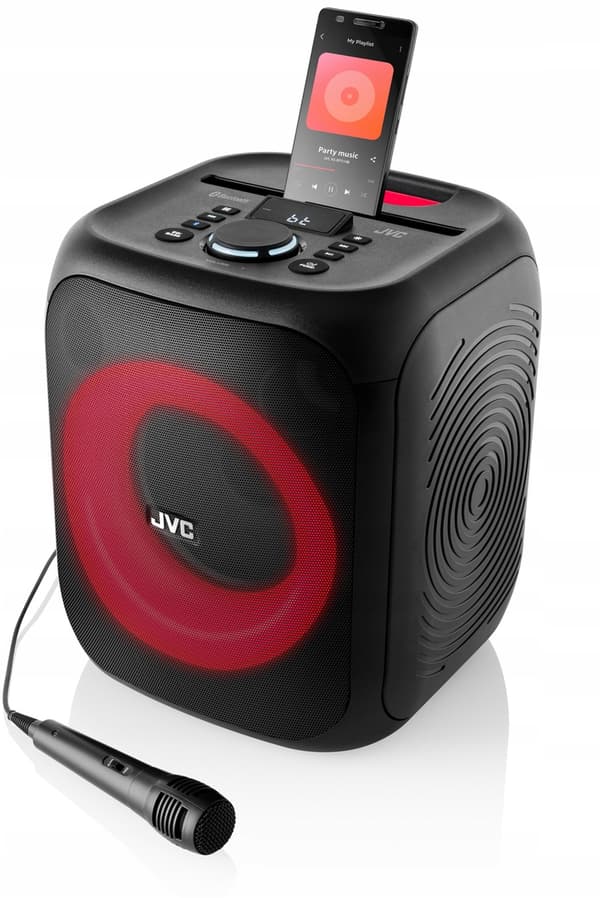 KARAOKE Partyhøjttaler JVC sort TWS / Bluetooth / USB + mikrofon