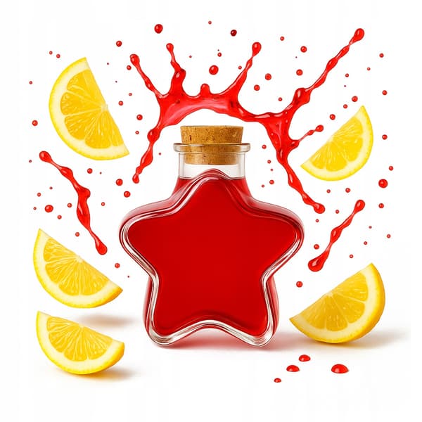 5x STAR Glasflaskebeholder 280ml til vinsirup gave