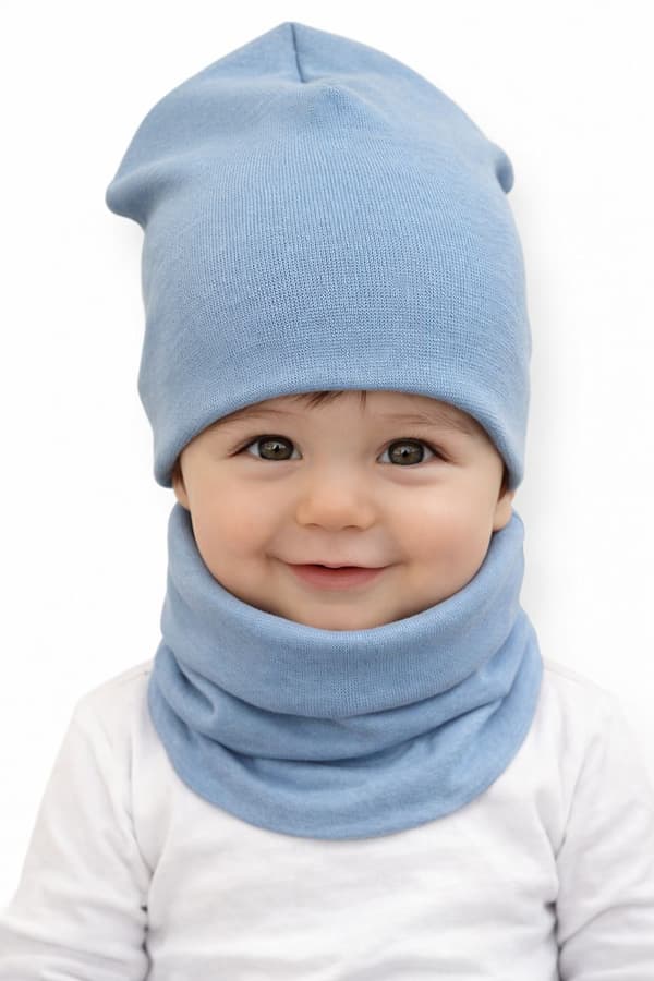 Set MÖSSA + HALSDUK 74-80-86 babyset 40/44 SPRING ICE