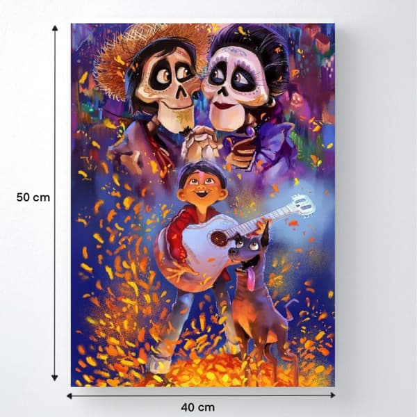 Disney Coco målning med siffror och ram 40x50 cm