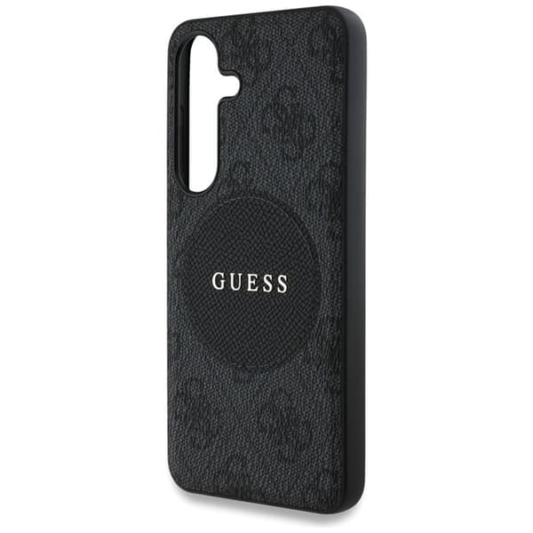Guess 4G Round Patch Classic Logo MagSafe - Etui til Samsung Galaxy S25 (Sort)