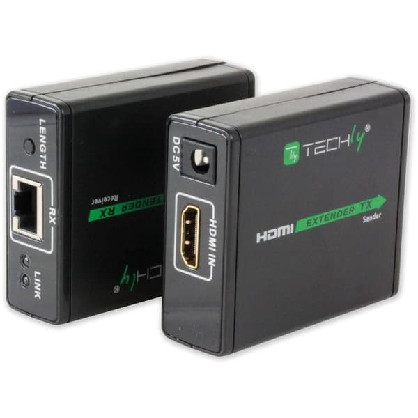 TECHly HD 3D HDMI-forlænger via RJ45, op til 60 m, sort