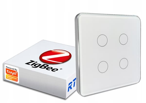4P Fjernbetjening 12 Scener Touch Switch ZigBee Tuya
