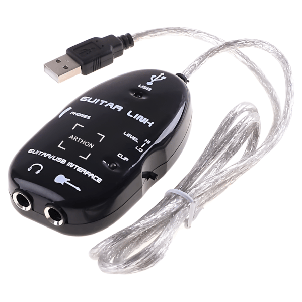 Gitarrgränssnitt för gitarr till USB för PC jack 6,3 mm gitarr 6,3 adapter