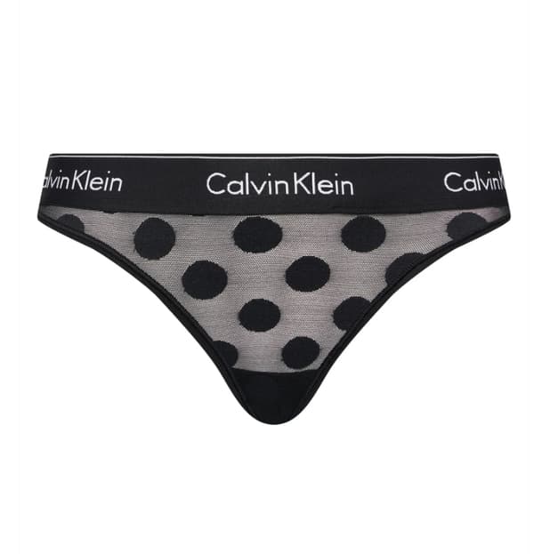 CALVIN KLEIN DAM LOGO stringtrosor svarta S TIA