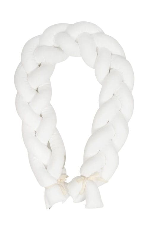 Flätad muslin spjälsängsskydd 200 cm vit