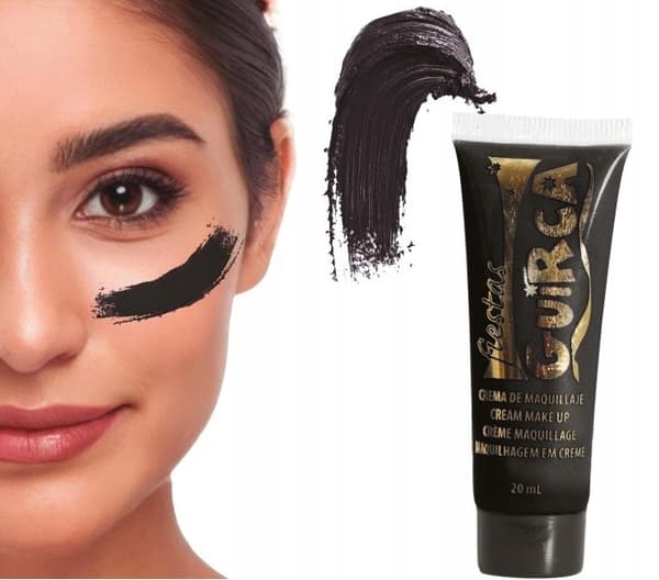 Crememaling i tube til ansigtsmaling SORT makeup 20ml