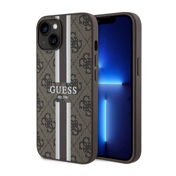 Guess 4G Printed Stripes MagSafe - iPhone 14 cover (brun)