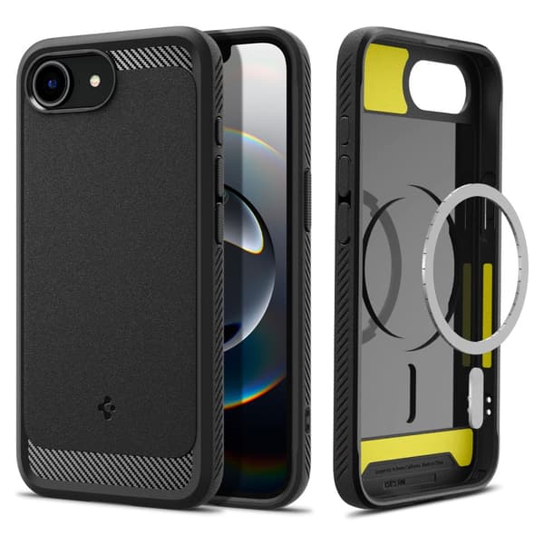 SPIGEN RUGGED ARMOR MAGSAFE IPHONE 16E MATTSVART