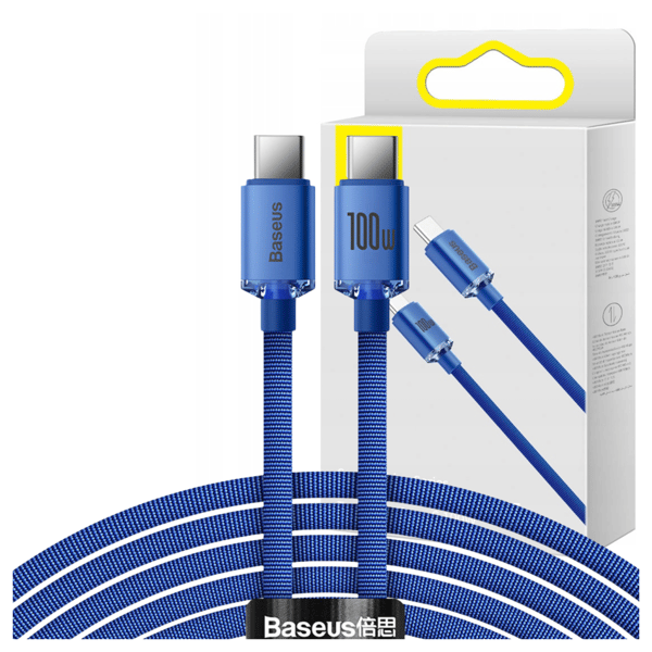 Baseus Crystal Shine USB-C - USB-C -kaapeli, 100W, 2m (sininen)
