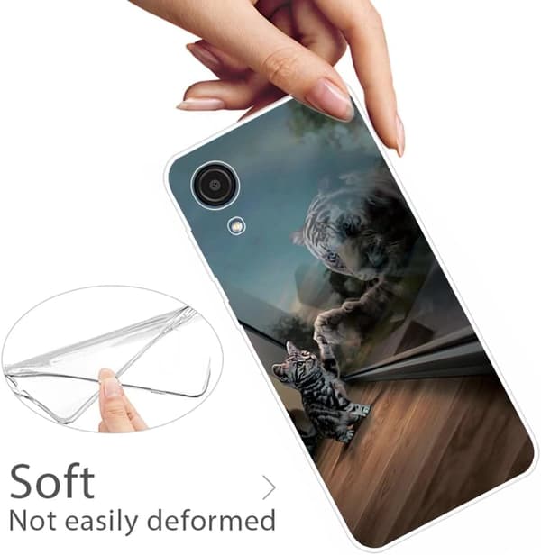 ETUI TIL SAMSUNG GALAXY A03s SILIKONE CAT + HÆRDET GLAS