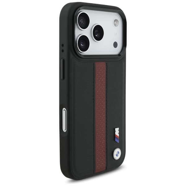 BMW M Perforeret Stribet Logo MagSafe-cover til iPhone 17 Pro - Rød