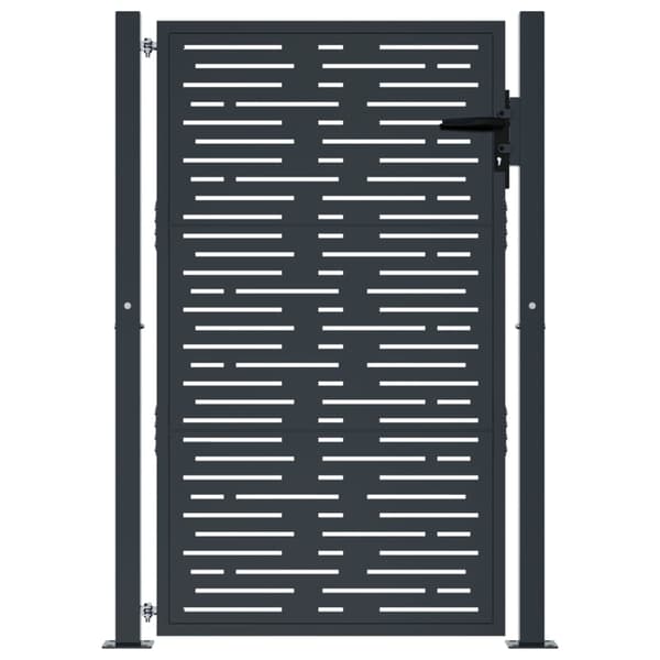 vidaXL Trädgårdsgrind, Antracit, 105x130 cm, Stål, Rektangulär