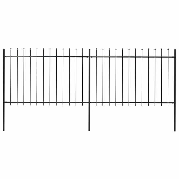 vidaXL piggehegn, stål, 3,4 x 1,2 m, sort