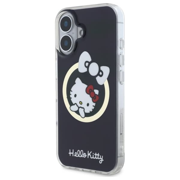 Hello Kitty HKHMP16SHFLBK iPhone 16 6.1 sort/sort hårdt cover IML Fun sløjfe Magsafe