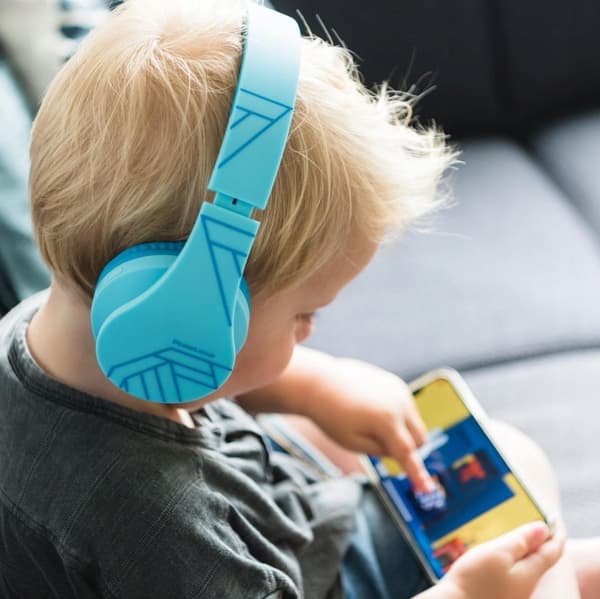 PowerLocus KIDS blå trådløse BLUETOOTH-hovedtelefoner TIL BØRN