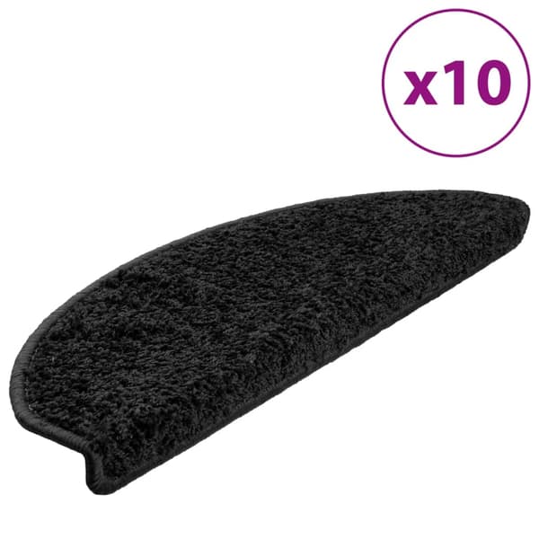 vidaXL trappetrin, 10 stk., 65x21x4 cm, sort
