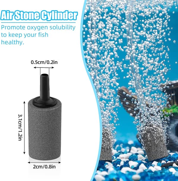 AKVARIUM LUFTSTEN 10CM SET SLANG VENTILER SUGKOPPAR KONTAKTER