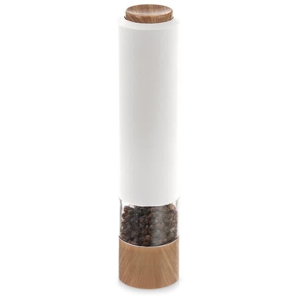 Elektrisk pepparkvarn och saltkvarn, vit, 23 cm