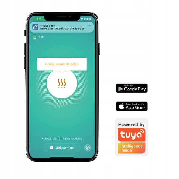 WiFi-røgalarm TechniSat Røgsensor 2 app 10 år EN14604 85 dB
