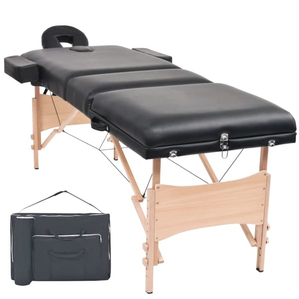 vidaXL foldbar massagebriks 10 cm tyk 3-zoner sort