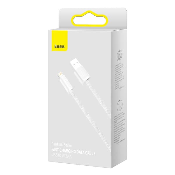 Baseus Dynamic USB-Lightning-kaapeli, 2.4A, 1m (valkoinen)