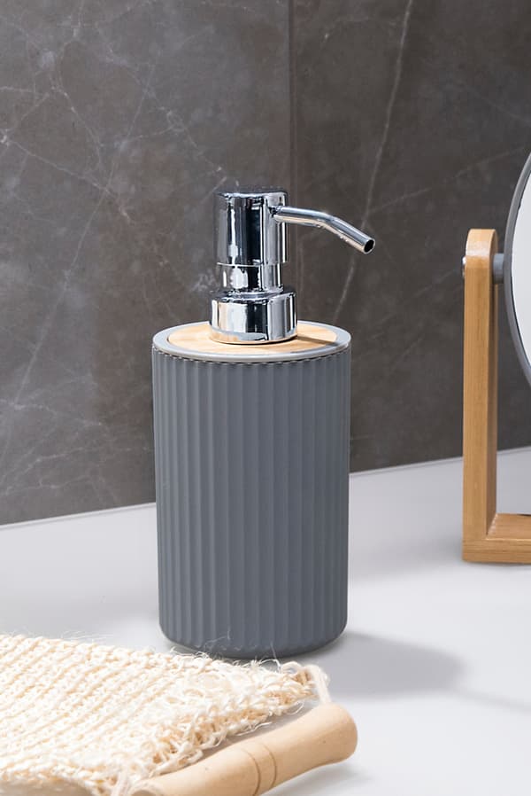 Sæbedispenser 300 ml AWD INTERIOR Rayon 1634 askegrå med bambus