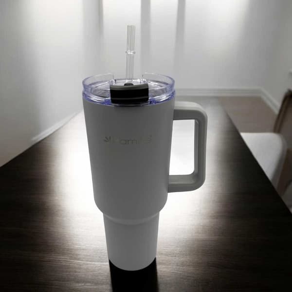 Teräksinen termosmuki 1200ml kahvalla ja pillillä KM-2173