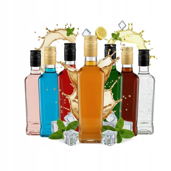 5x Jack Walker glasflaskor 500ml flaska för vin, likör, hembränt