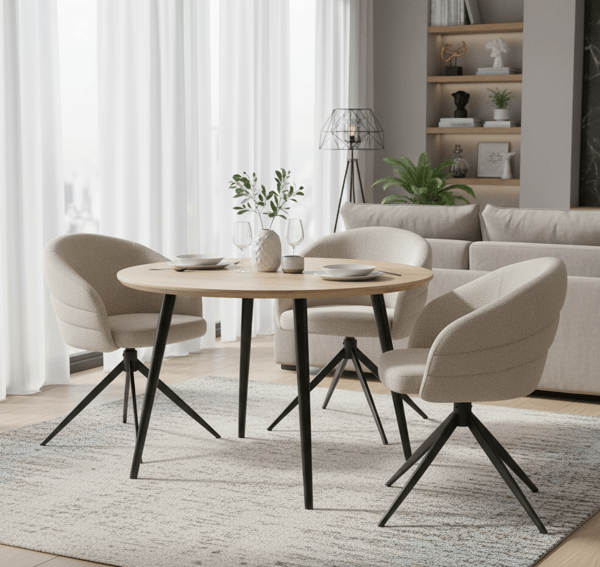 NUBI polstret drejestol, beige stof