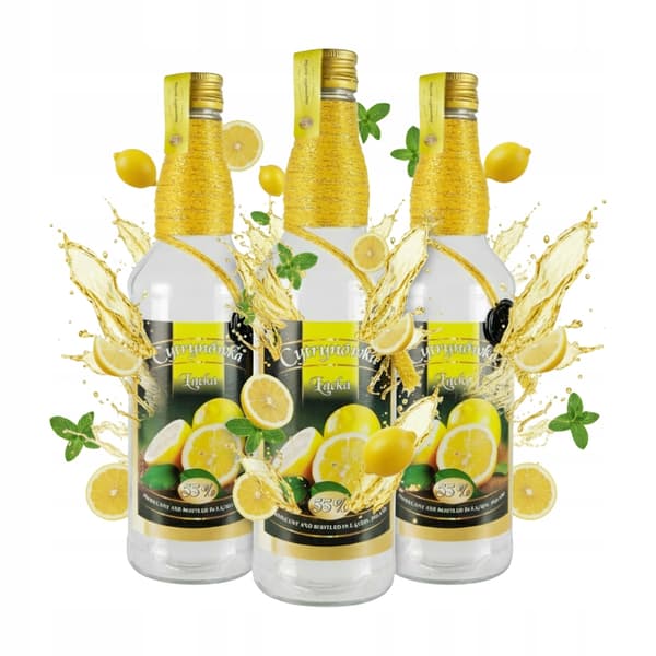 Dekorativ flaska citronvodka Monopol glasflaskor 500ml för citronvodka