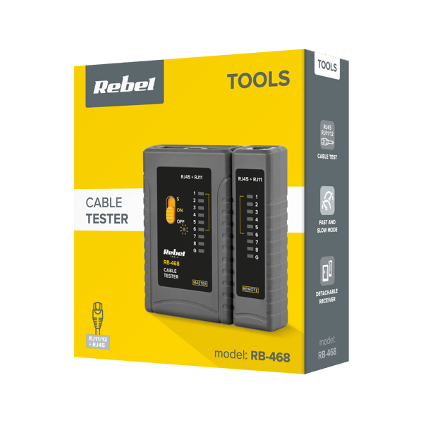 Rebel Tools RJ45 RJ12 RJ11 Kabelnetværk Telefonlinjetester
