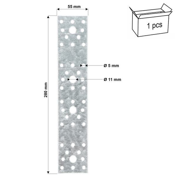 Platt koppling ŁP4 280x55x2,5 (1)