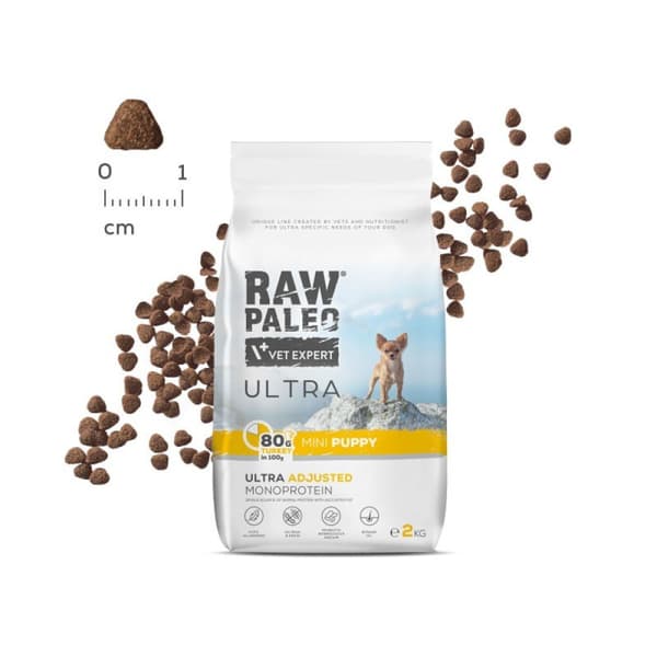 VetExpert Raw Paleo Ultra Kalkon Mini Valp Torrfoder 2 kg