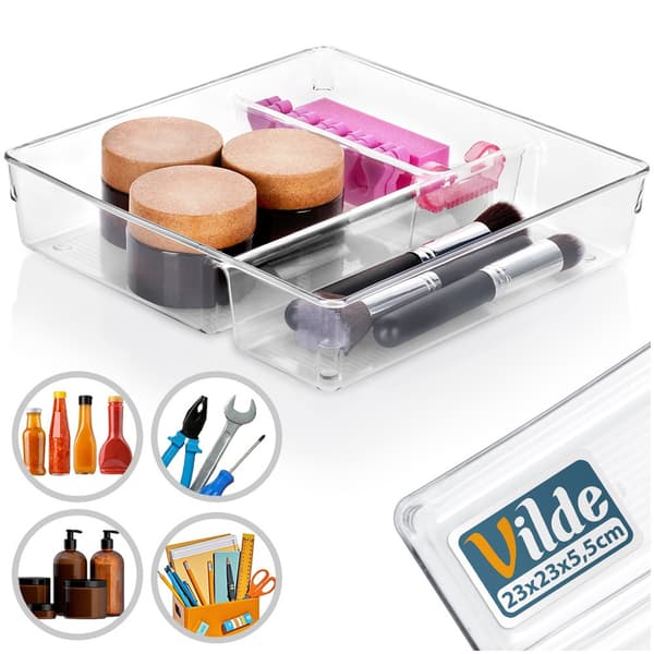 Organizer til skuffe med rum 23x23x5,5 cm