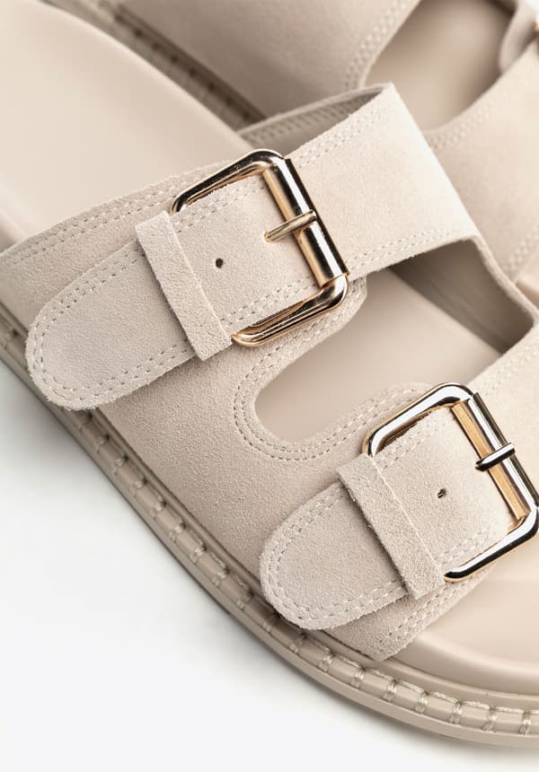 Wittchen dam beige mockaläder tåsandal