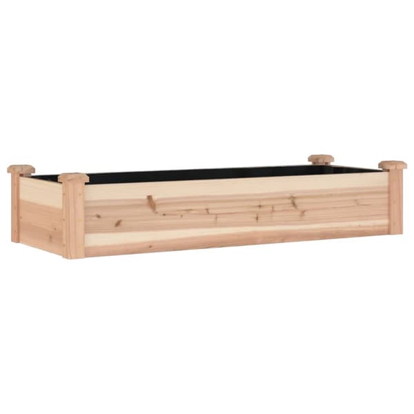vidaXL Upphöjd rabatt med foder 120x45x25 cm gran