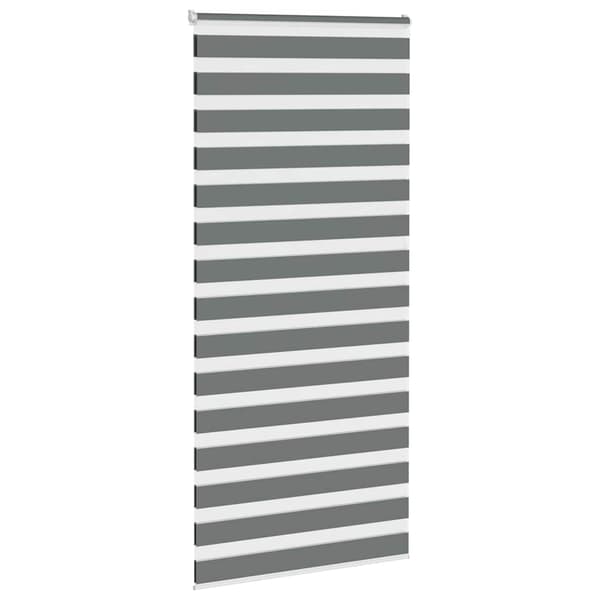 vidaXL Zebrarullgardin, mörkgrå, tygbredd 105,9 cm, polyester