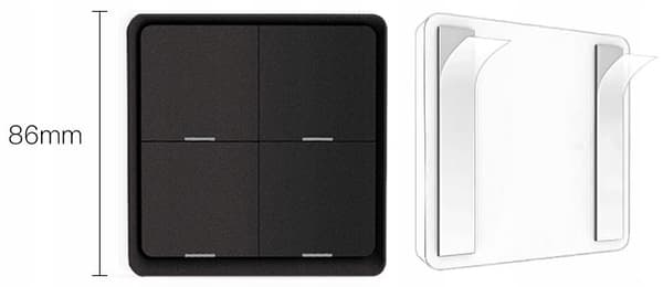 Fjernbetjeningsafbryder 12 scener 4P ZigBee Tuya Sort