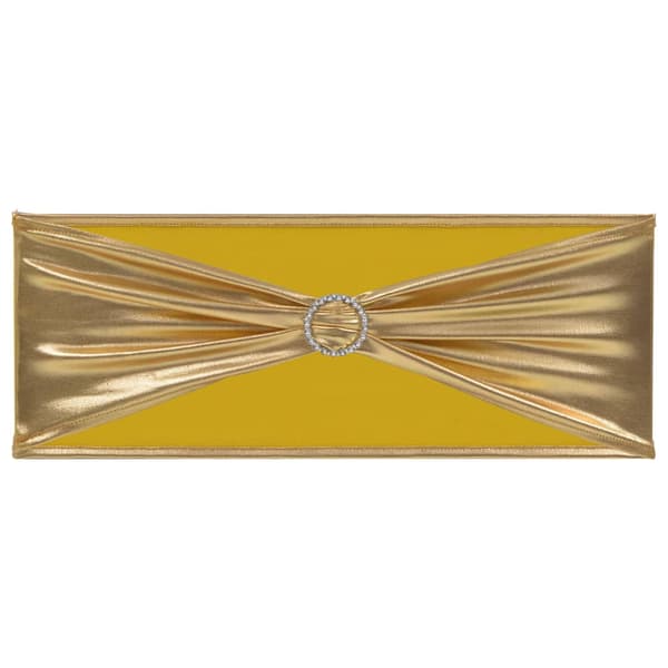 vidaXL Elastiska stolsband, 25 st, diamantspänne, guld