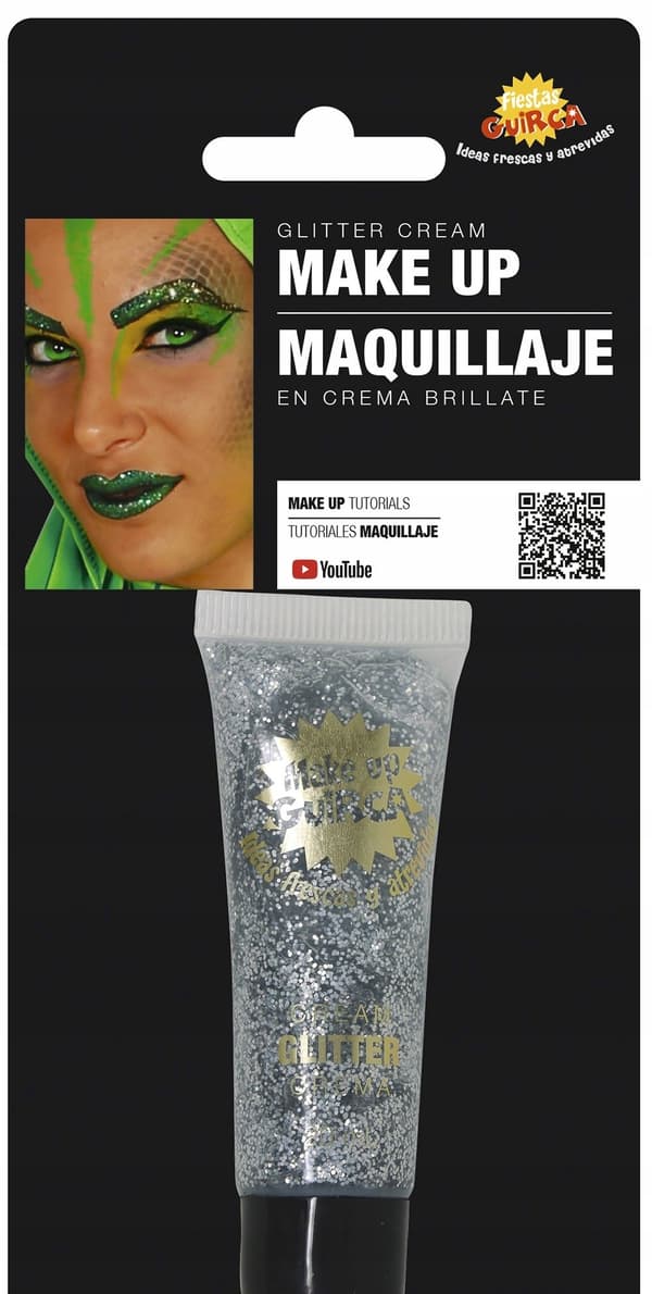 Silverglitter ansiktsmålning Halloween smink Smink