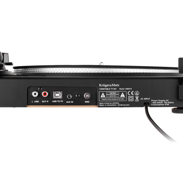 Kruger&Matz TT-501 levysoitin, USB-tallennus, RCA-liitin
