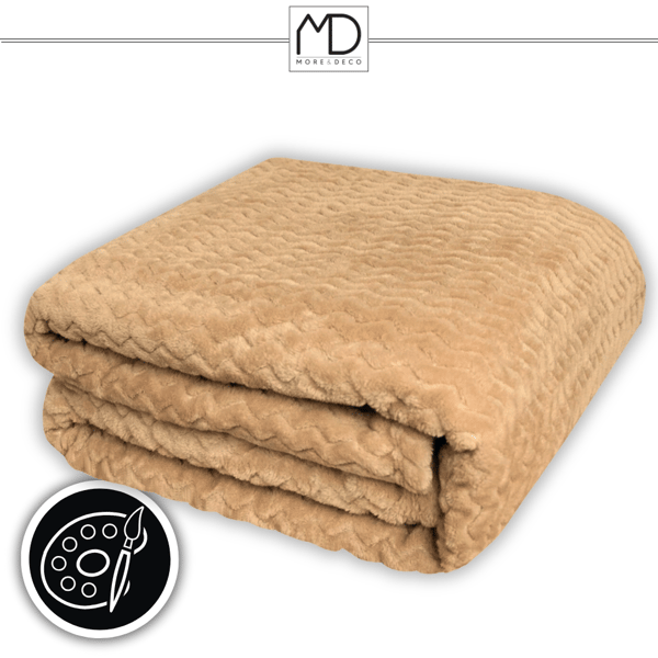 Sengetæppe seng gave 200x220 beige til kærestes kones navnedag