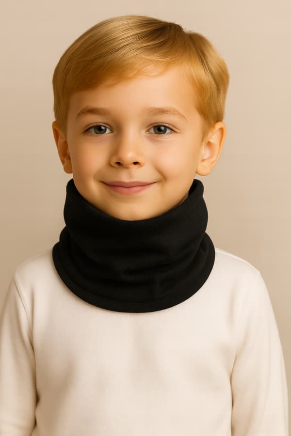 Barnhalsduk 3-9 år UNIVERSAL höst-vinterfärg SVART