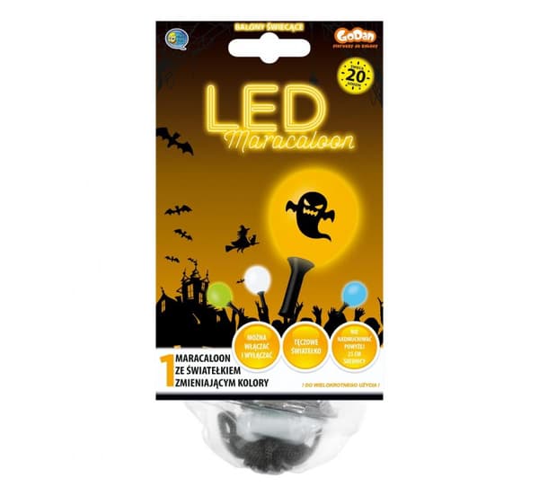 Maracaloon Läskig Festballong Vit LED
