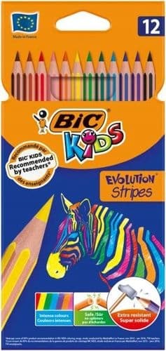 Farveblyanter 12 farver ubrydelige Evolution Stripes