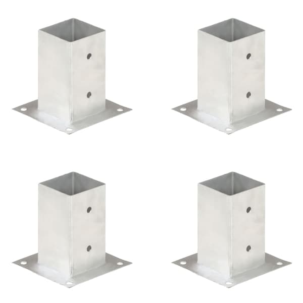vidaXL Stolpsocklar, 4 st, galvaniserad metall, 81 mm