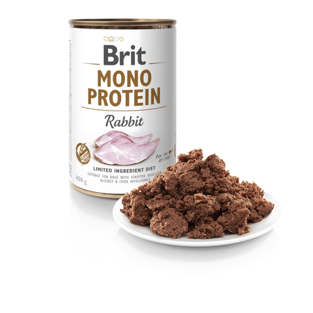 Brit Mono Protein vådfoder til hunde, kaniner, 24 x 400 g